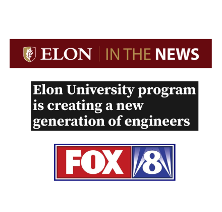Elon in the News logo with FOX 8 headline and logo